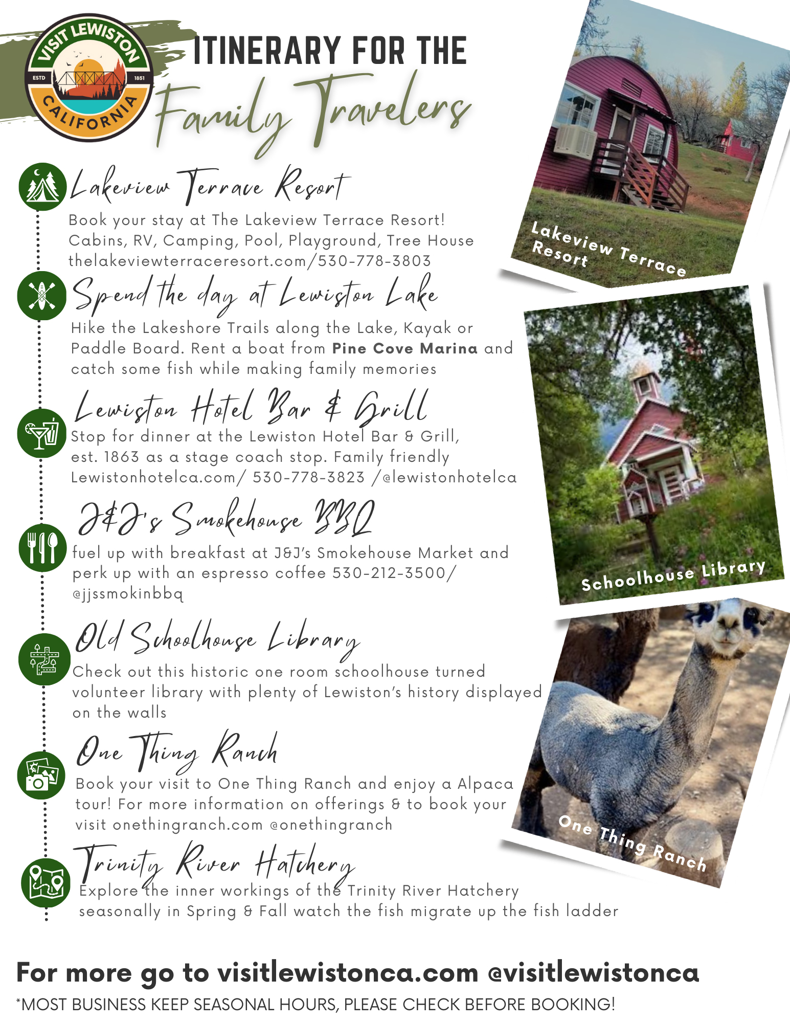 Lewiston Family Itinerary